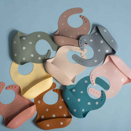 Shayan Cherry Silicone Bib - Taupe