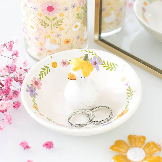 Floral Duck Trinket Dish