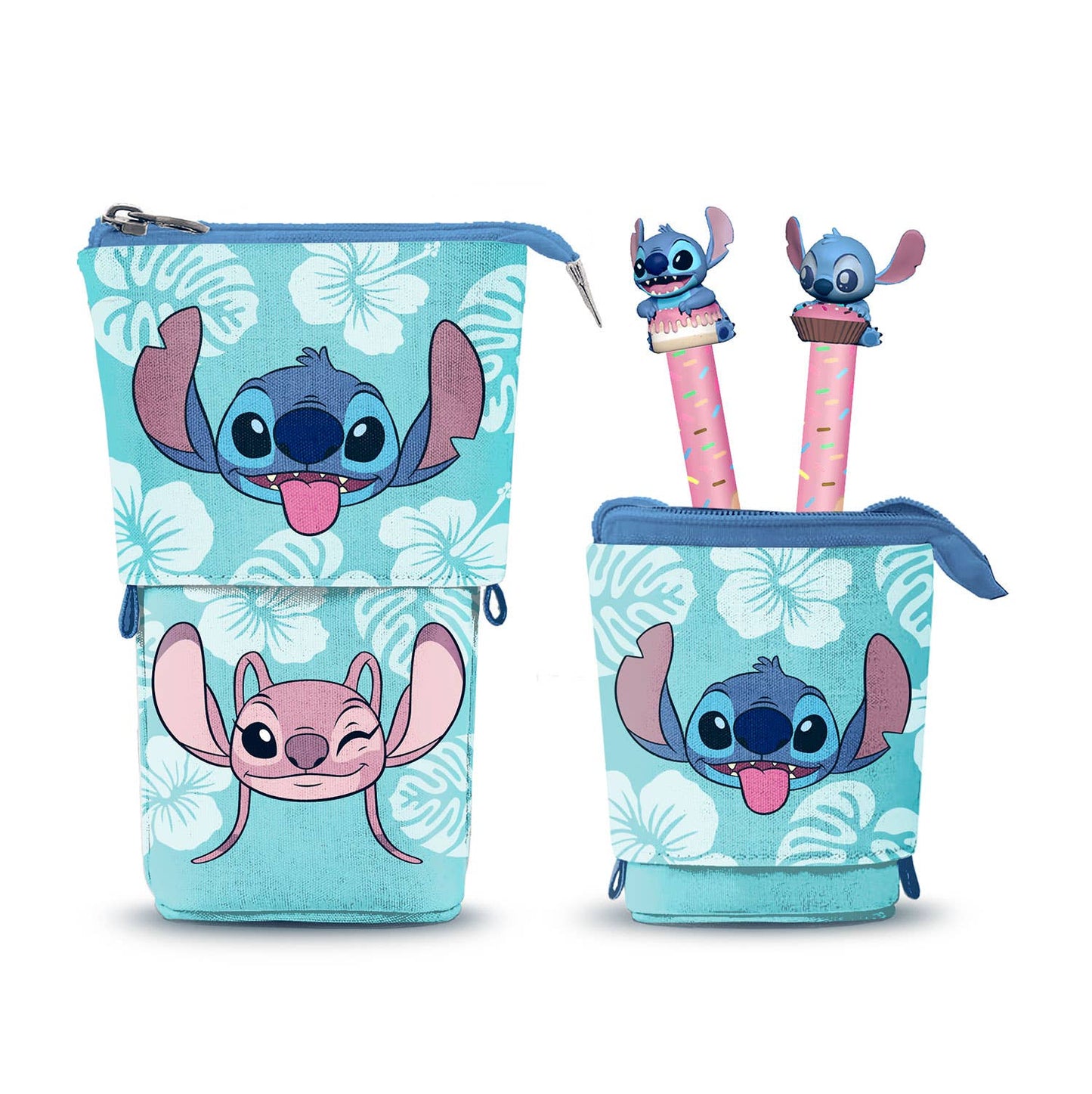 Disney Lilo & Stitch Cute Pencil Case + 2 Erasable Gel Pens