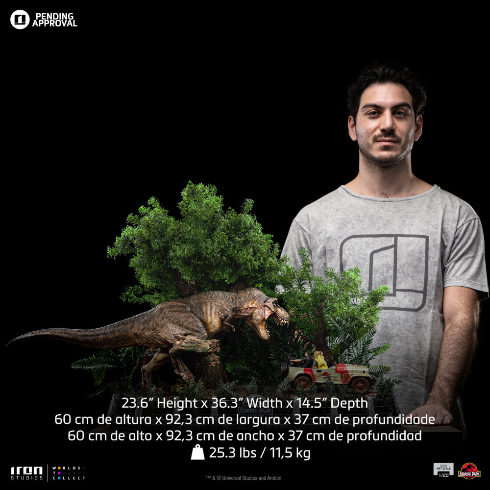 T-Rex Chase Statue - Jurassic Park - Demi Art Scale 1/20 - Iron Studios