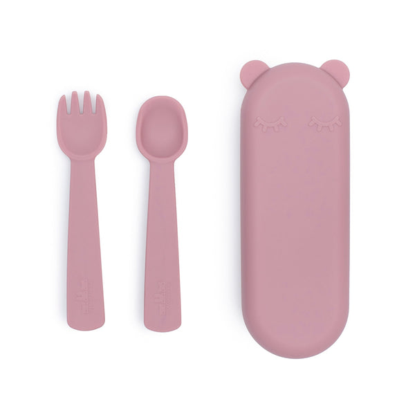 Dusty pink baby cutlery set