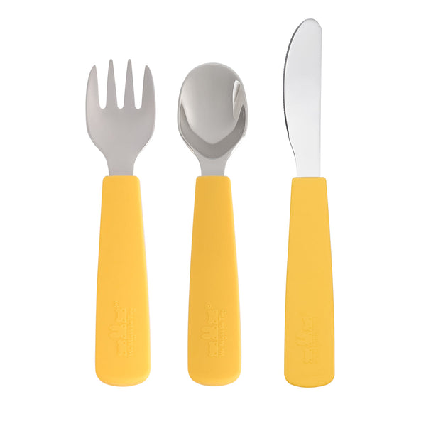 Yellow children's cutlery set