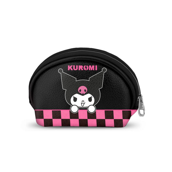 Porte-Monnaie Ovale Casual Hello Kitty « Kuromi Échiquier »