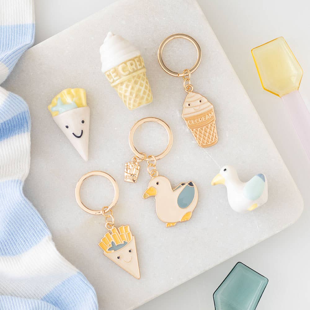Ice cream cone keychain