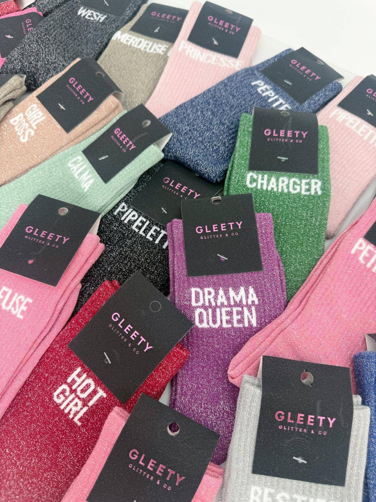 Chaussettes à Paillettes Brunette Kaki – Gleety
