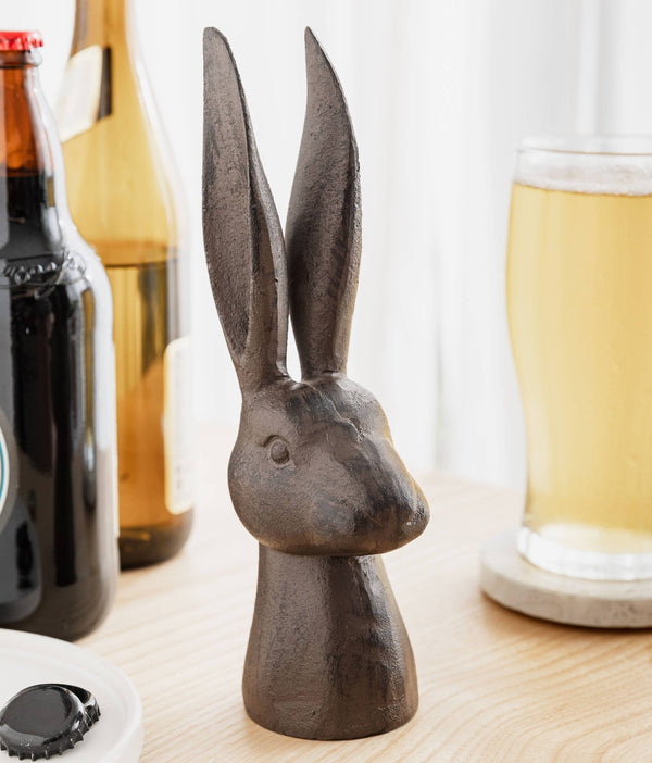 Cast iron bottle opener in the shape of a hare