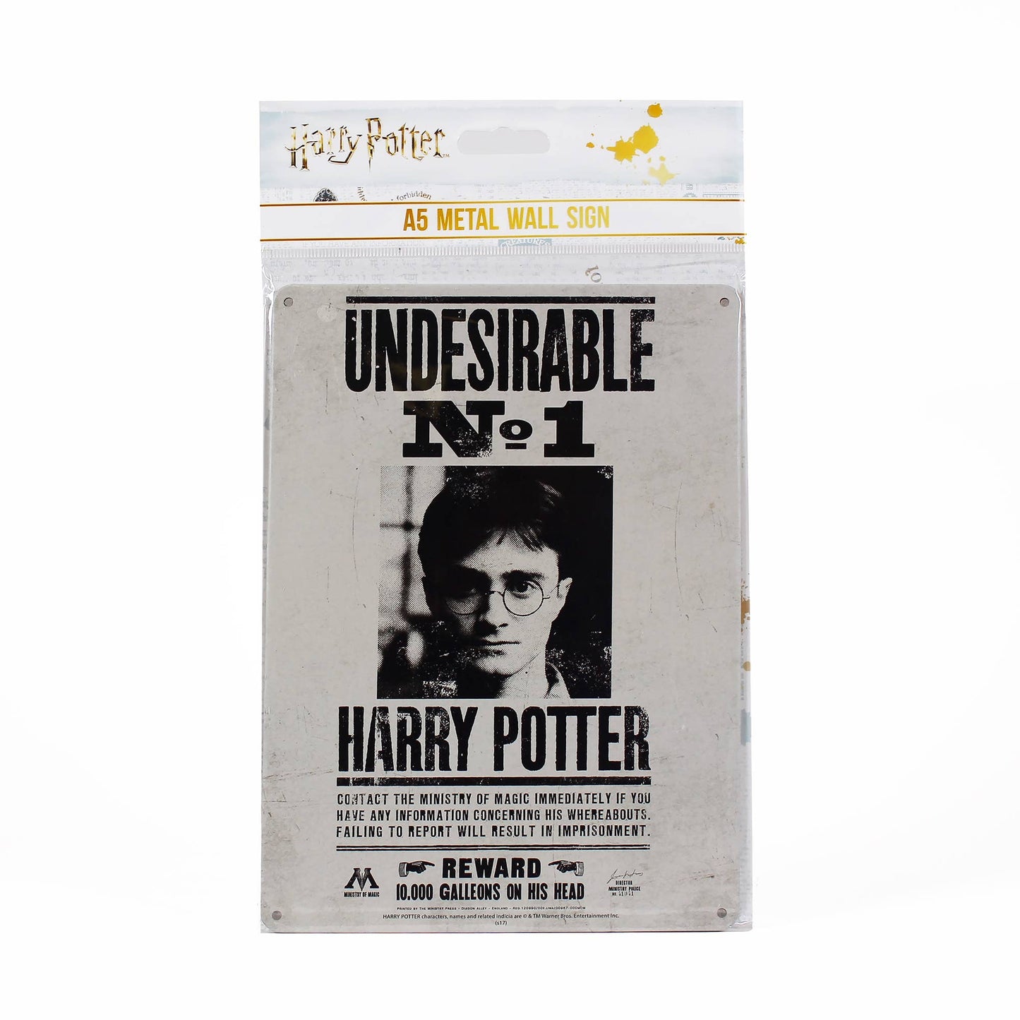 A5 metal sign - Harry Potter (Undesirable No. 1)