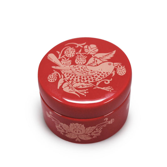 William Morris Strawberry Thief Raspberry Ceramic Jewelry Box