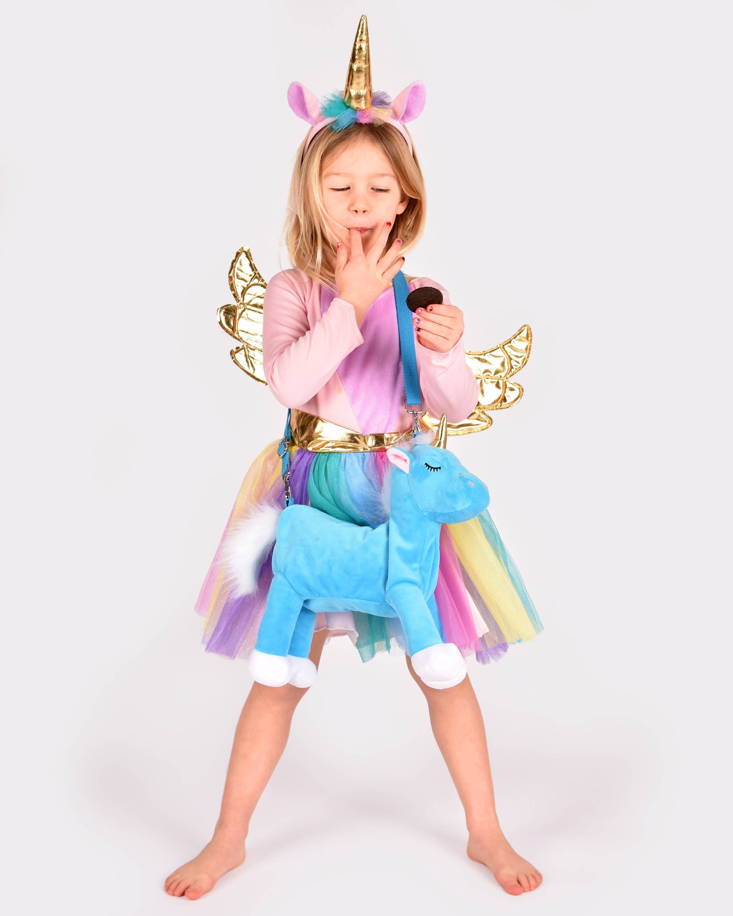Unicorn bag with zipper and adjustable 45 cm shoulder strap