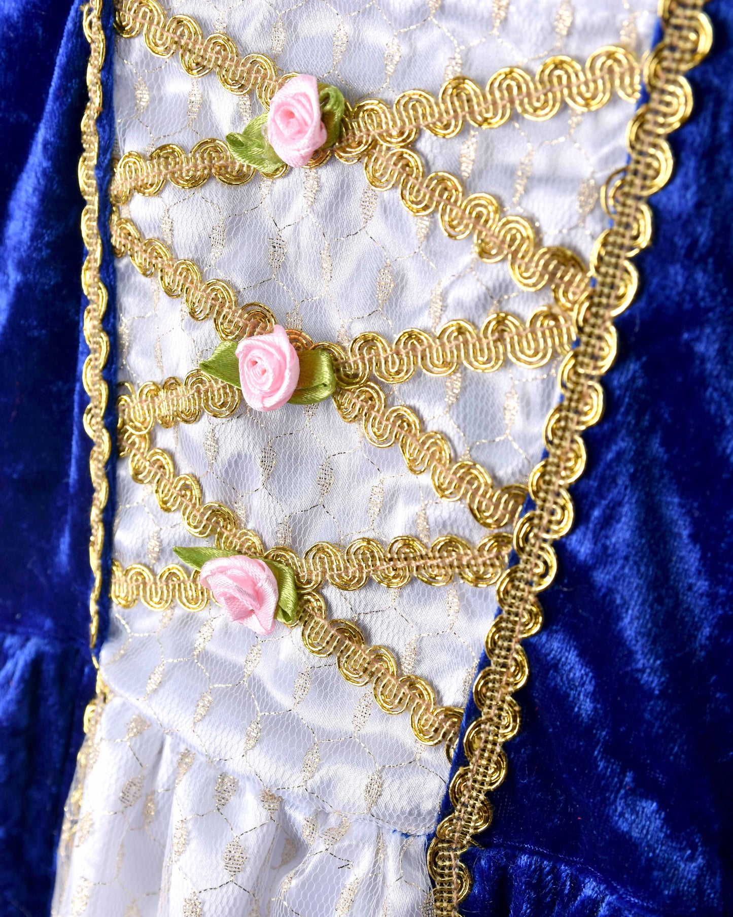 Princess dress in blue velvet size 122-128 cm for children aged 6 to 8