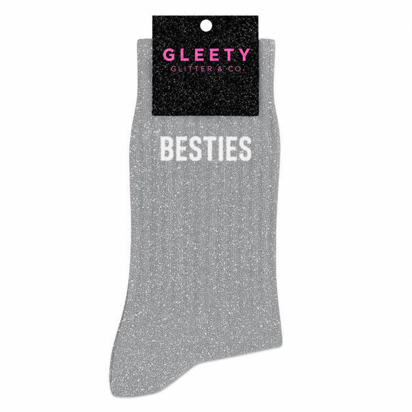 Chaussettes à Paillettes Besties Argent – Gleety