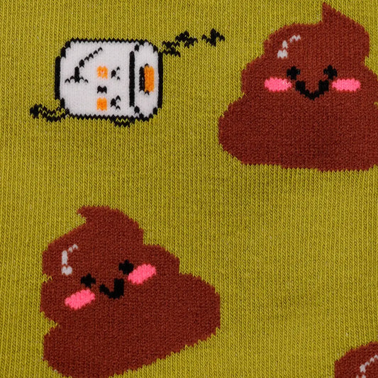 Chaussettes Cacas et rouleaux de papier toilette