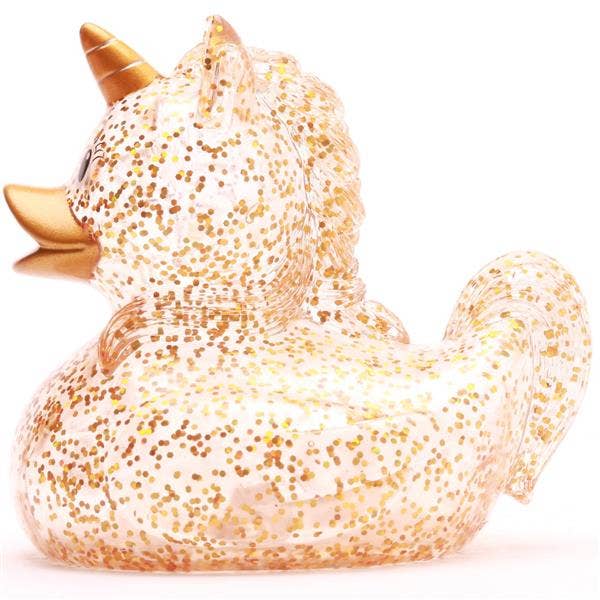 Gold Glitter Unicorn Duck