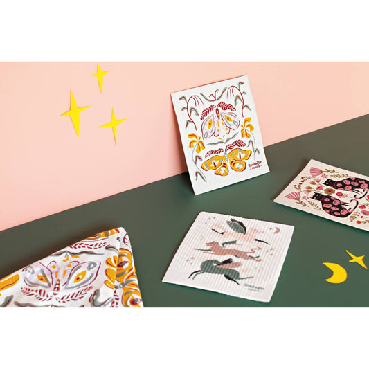 Nocturna theedoek met blokprint