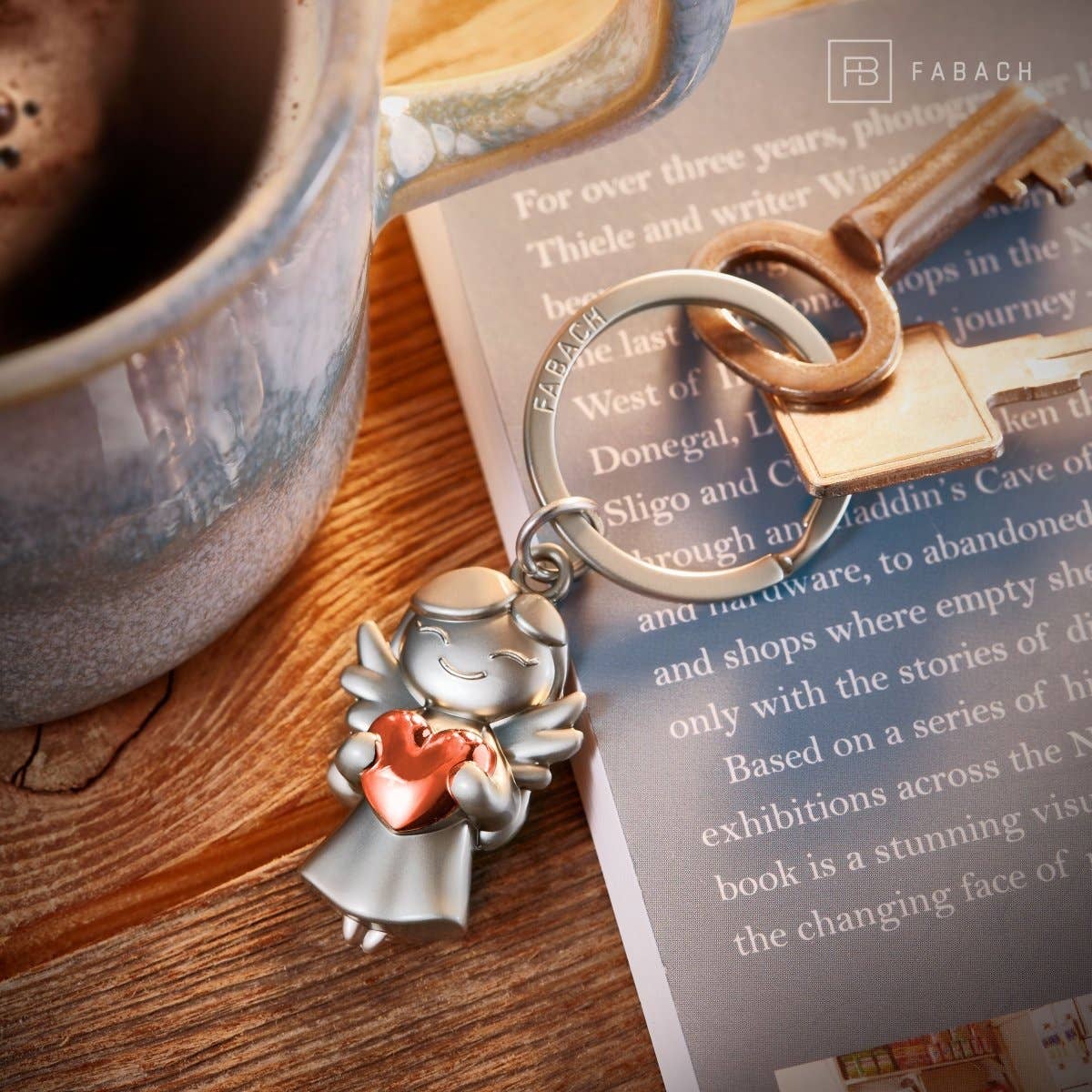 Sleutelhanger met beschermengel "ster" - geluksengel met hart