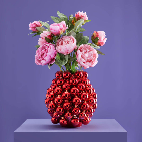 Christmas Ball Vase, Red