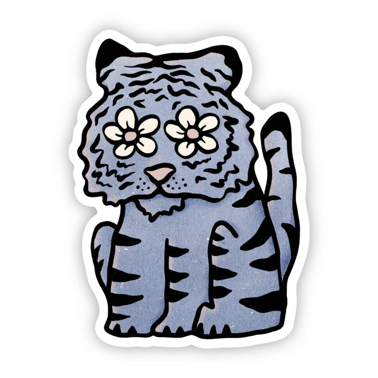 Tiger Flowers Sticker