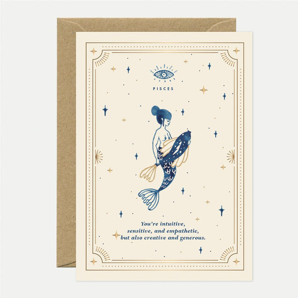 Pisces - Greeting Card - Gold Leaf