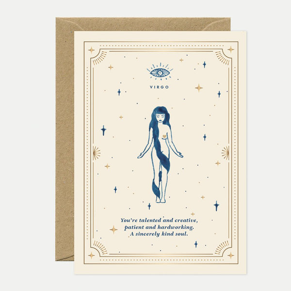 Virgo - Greeting Card - Gold Foil