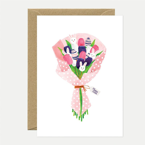 Easter bouquet bunnies - Greeting card