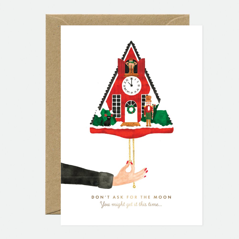 Xmas Peekaboo - Greeting Card - Gold Foil