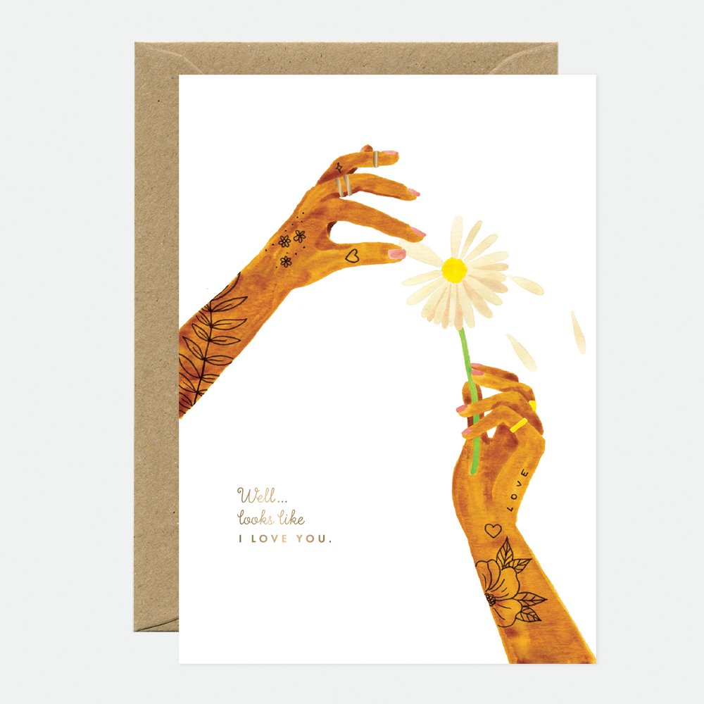 Love you daisy - Greeting card - Gold foil