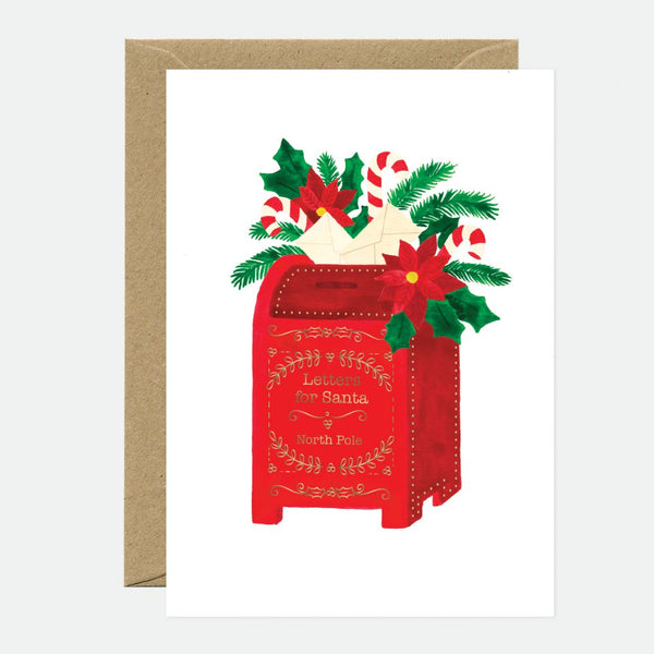 Santas mail - Carte de vœux - Feuille dorée