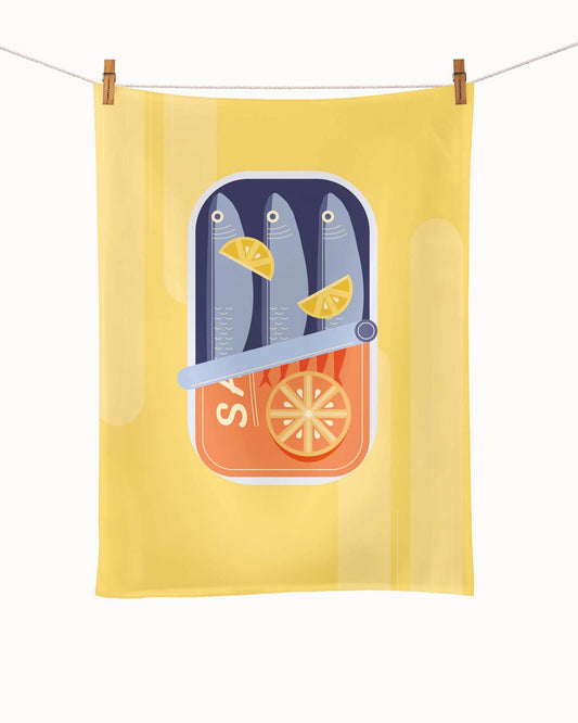 Organic kitchen towel - Sardines for dinner