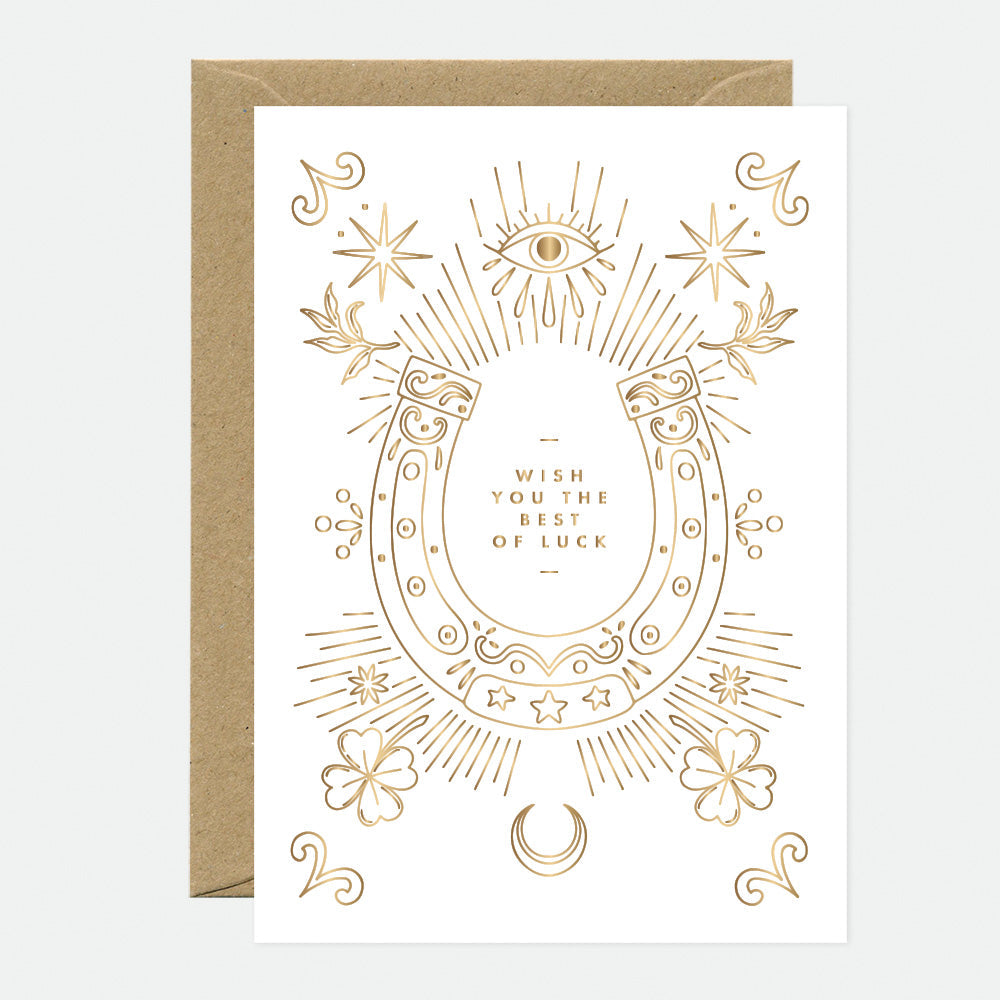 Horseshoe - Greeting Card - Gold Foil