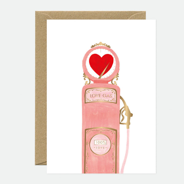 Love Gas - Greeting Card - Gold Foil