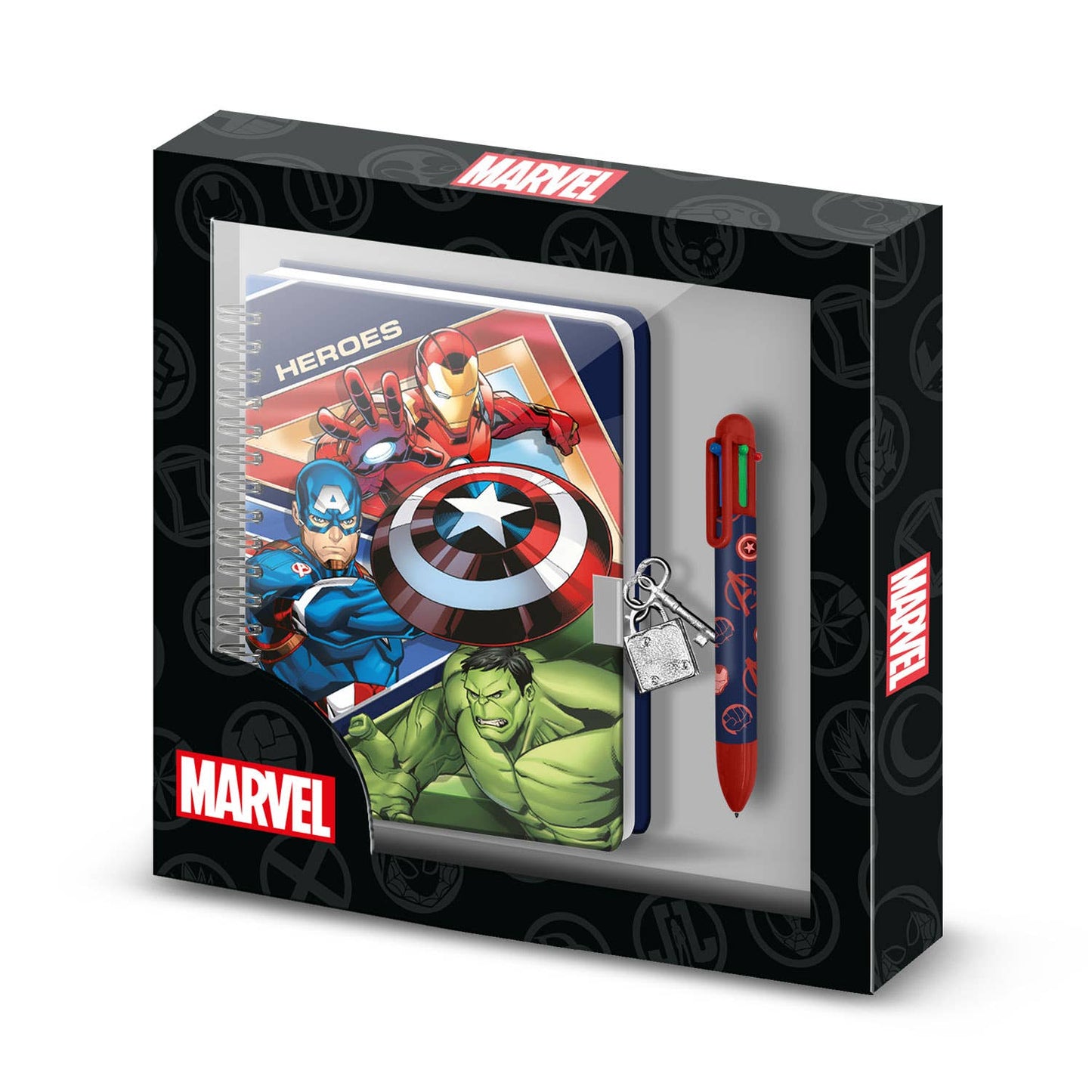 Marvel Avengers Battle Pack A5 notitieboek + 6 kleurenpennen