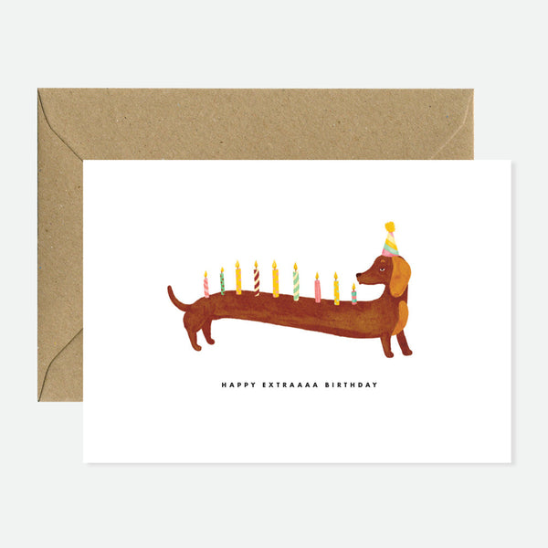 Dachshunds Extra Birthday - Greeting Card