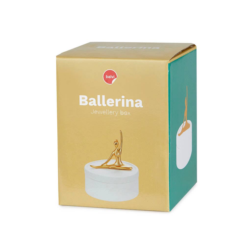 Sieradendoosje, ballerina, goud, porselein