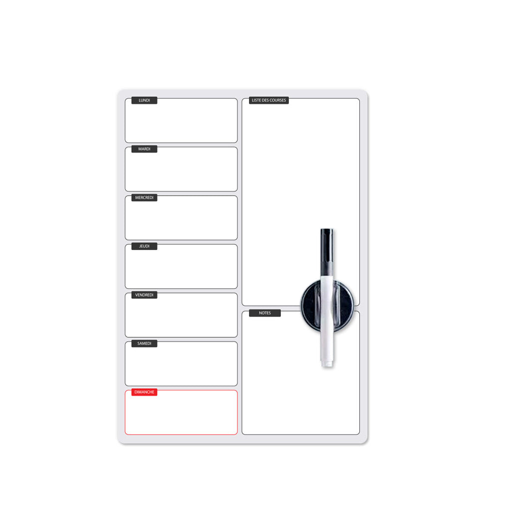 Tableau pour frigo Liste Des Courses