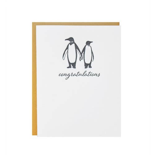 Wedding Congratulations Card - Penguins
