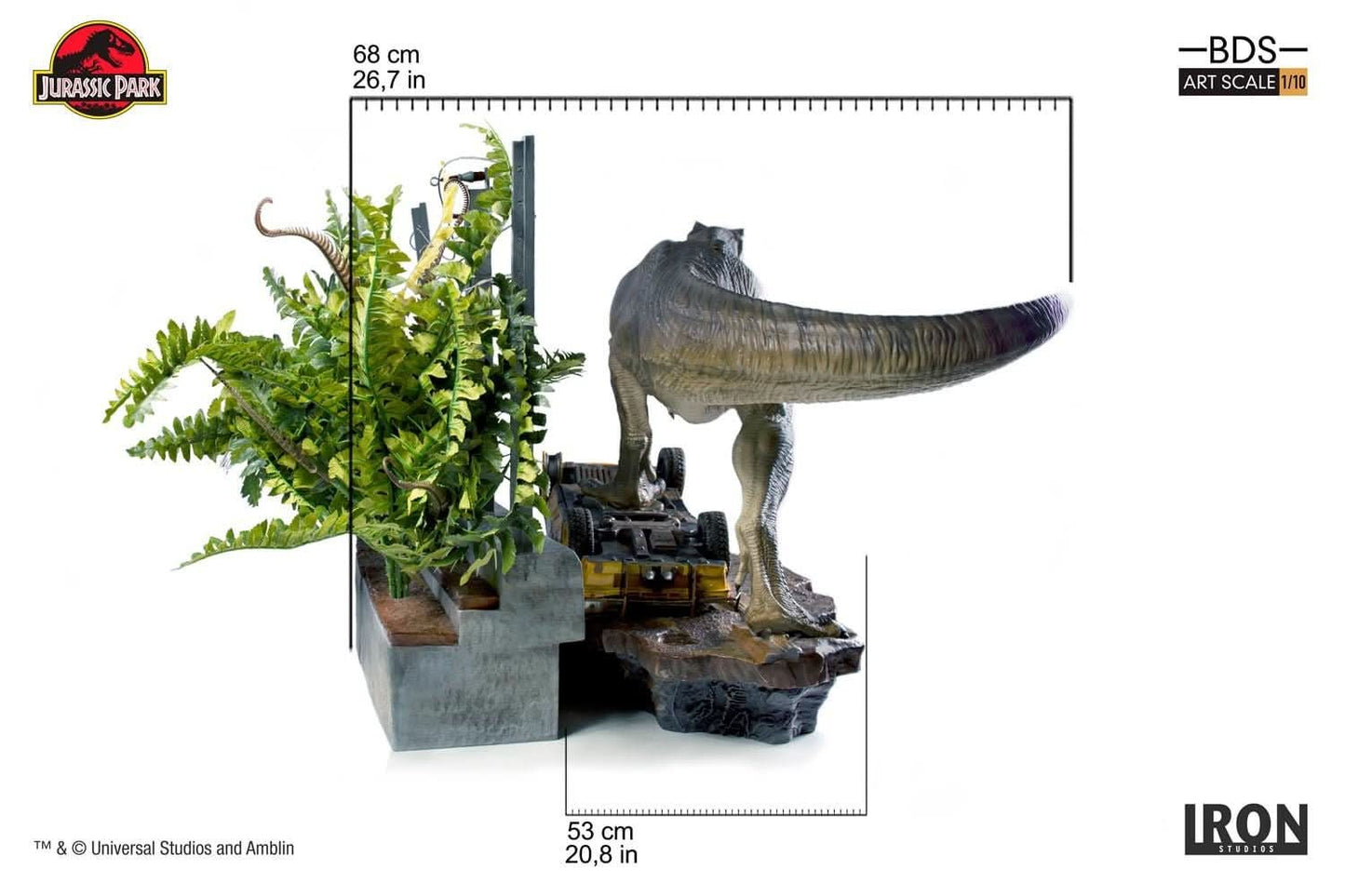 T-Rex Attack Statue - Art Scale 1/10 - Jurassic Park - Set A/B - Iron Studios
