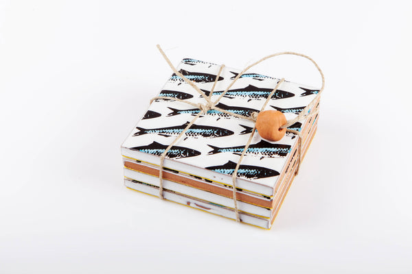 Sardine ceramic coasters