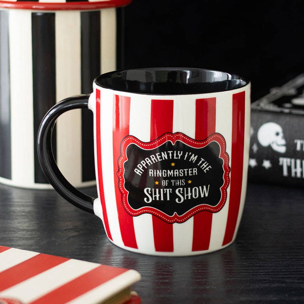 Red Striped Circus Mug