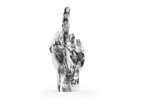 Sculpture Main The Finger Argentée – Bitten