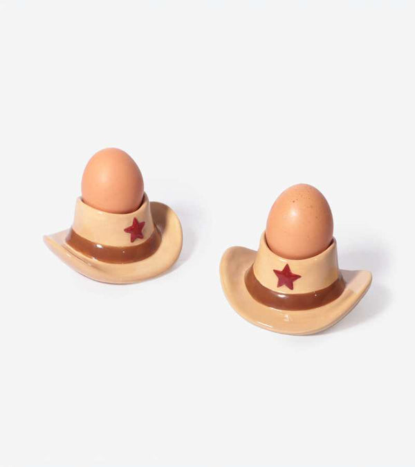 Cowboy egg cup set