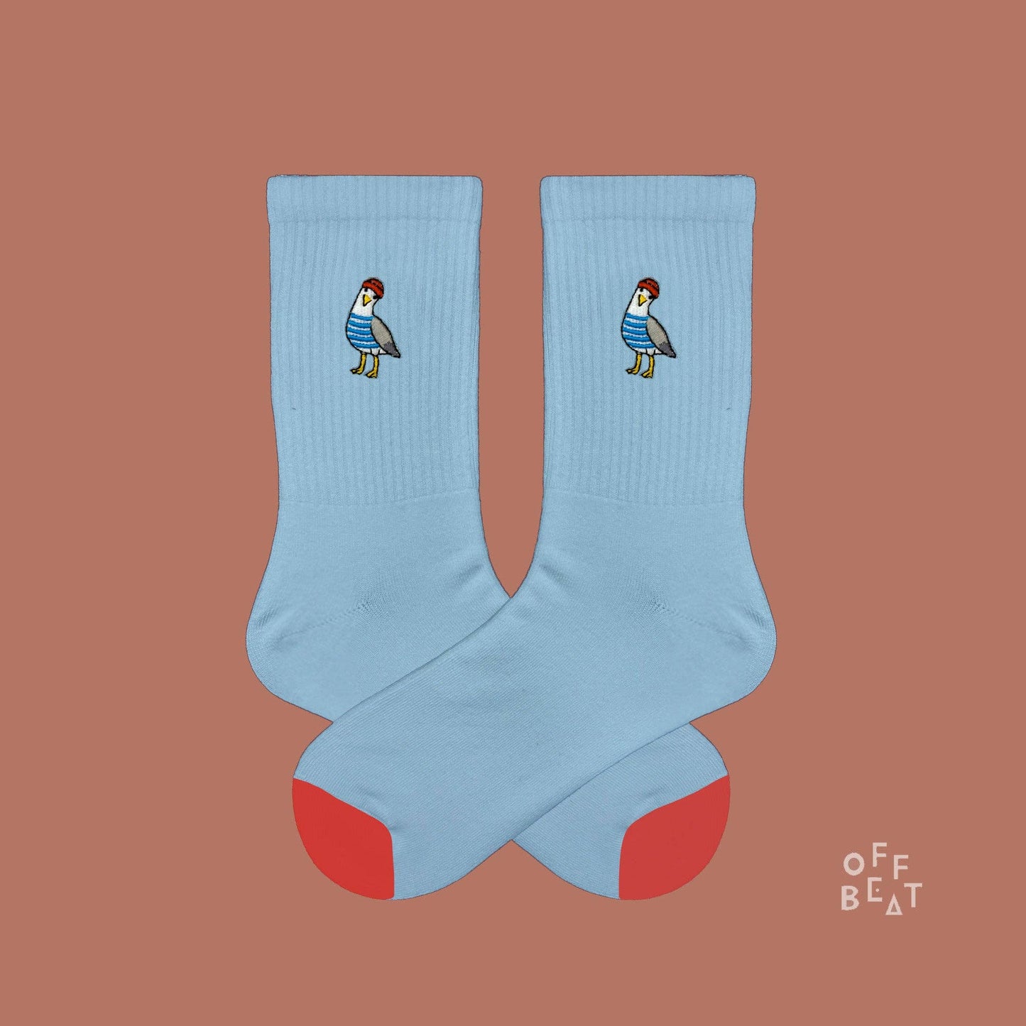 Embroidered Seagull Socks