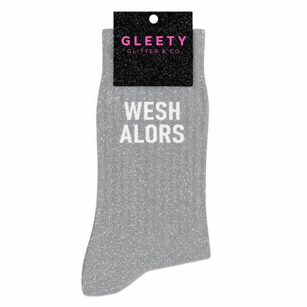 Chaussettes à Paillettes Wesh Alors Argent – Gleety