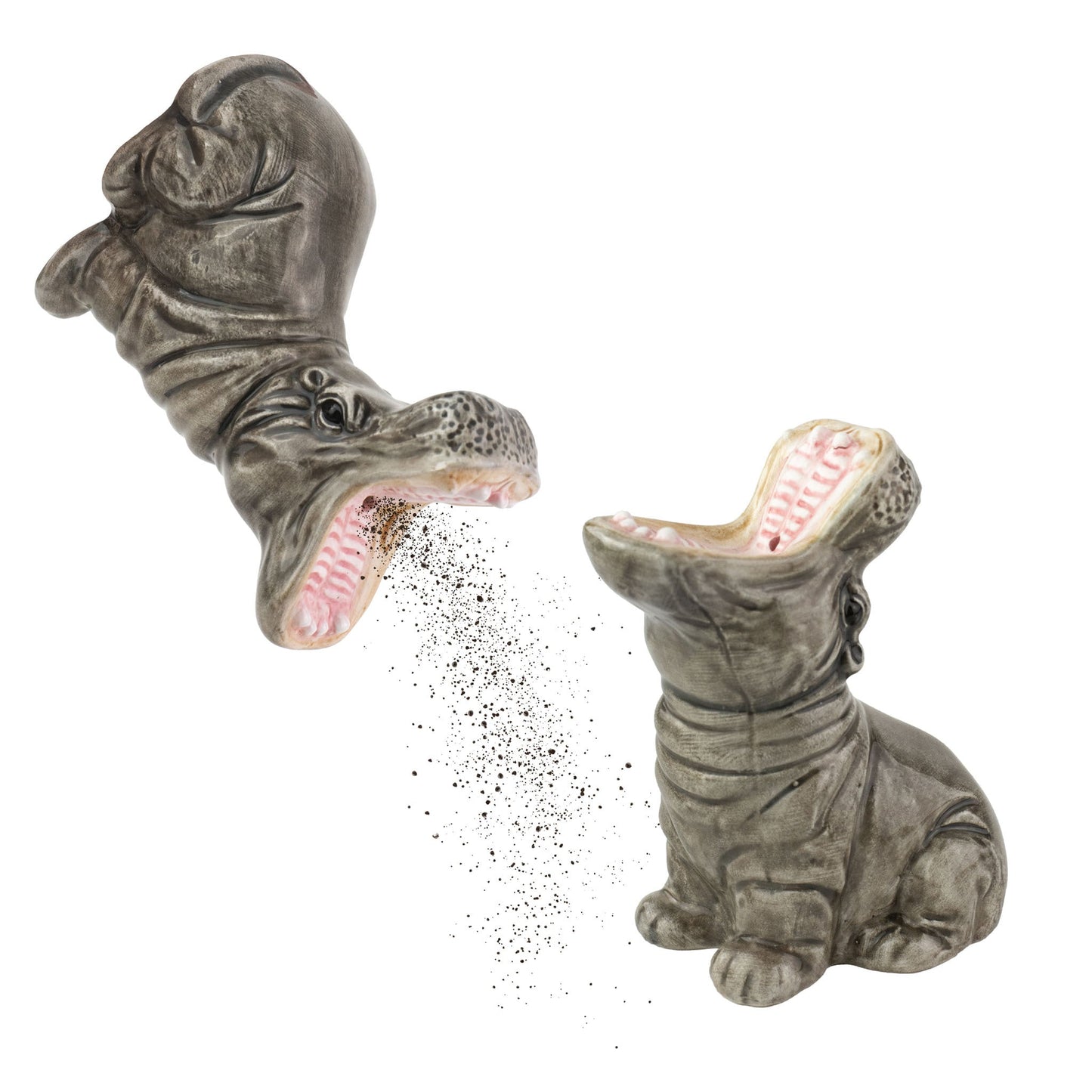 Zout en peper nijlpaard hongerige nijlpaarden