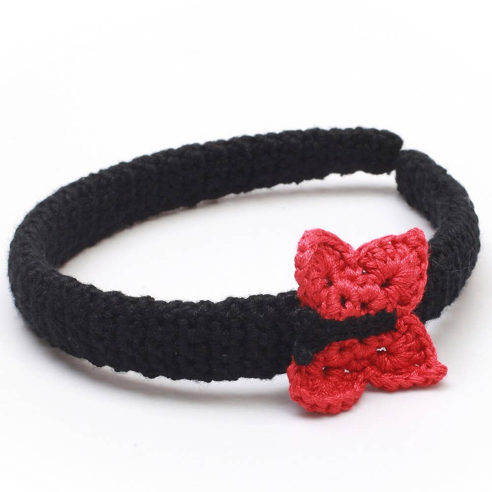 Haarband mit Schmetterling – Schwarz