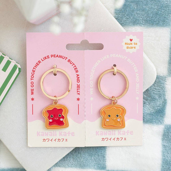 Set of 2 Kawaii Peanut Butter and Jelly Friendship Keychains