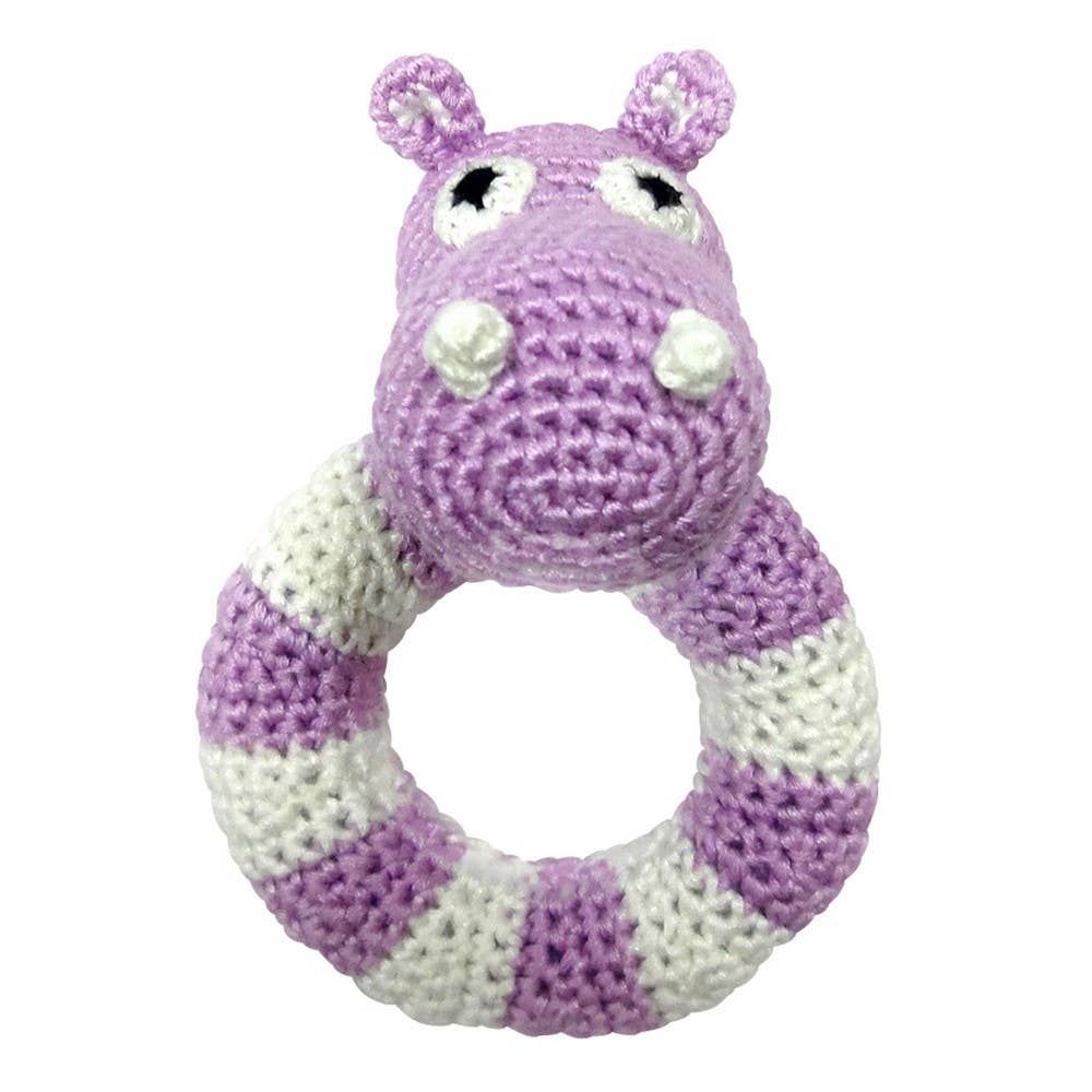 Ring Rattle - Light Purple Hippopotamus