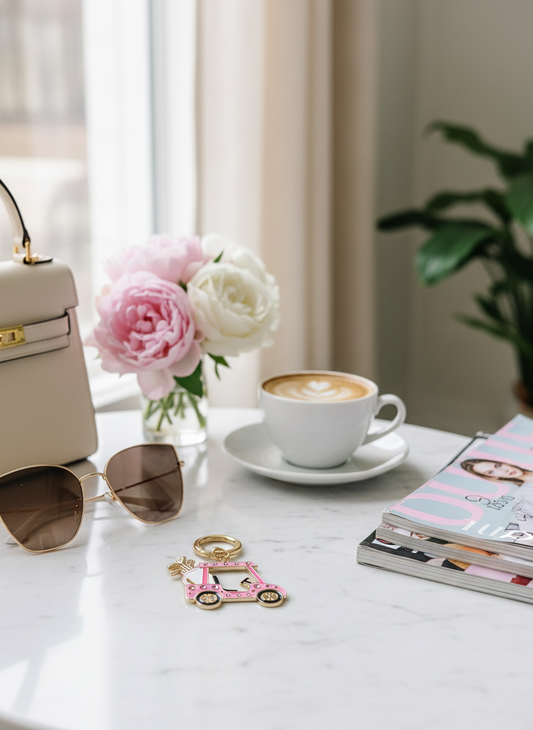 Porte-clés Voiturette de Golf - Rose