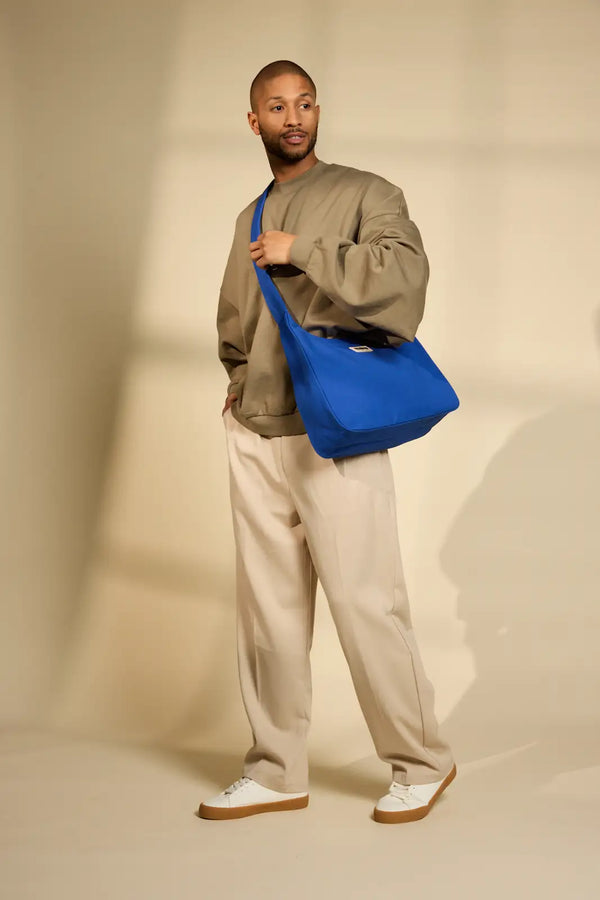 Claire electric blue hobo bag