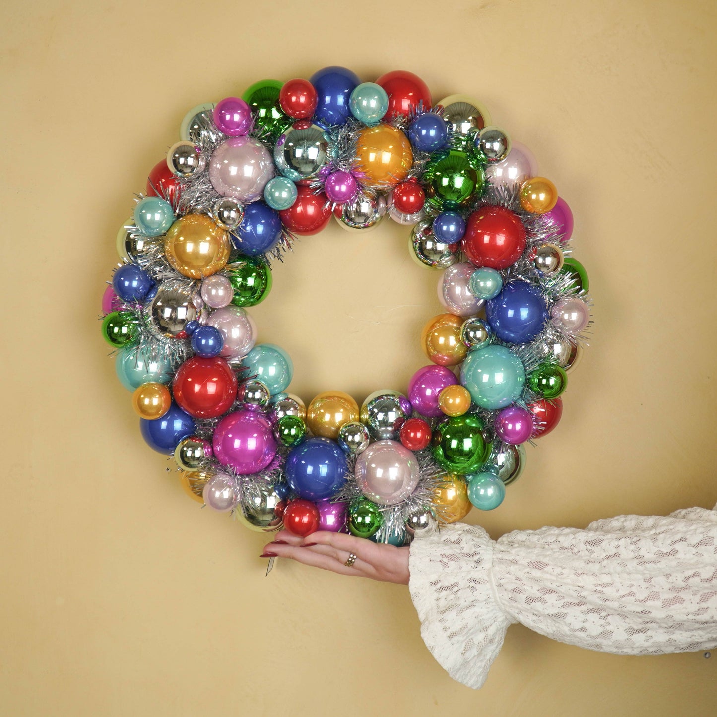 Couronne de Noël - Boules de Noël - Multicolore