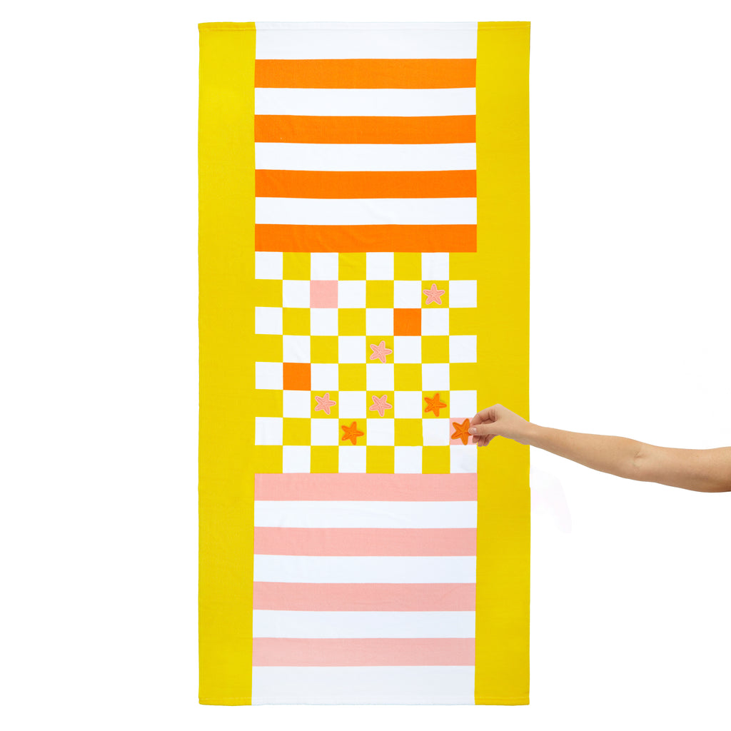 Serviette de plage et jeu Checkers